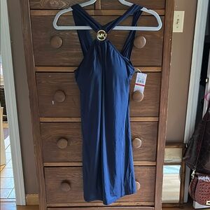 Michael Kors Dark Blue Halter Cover up